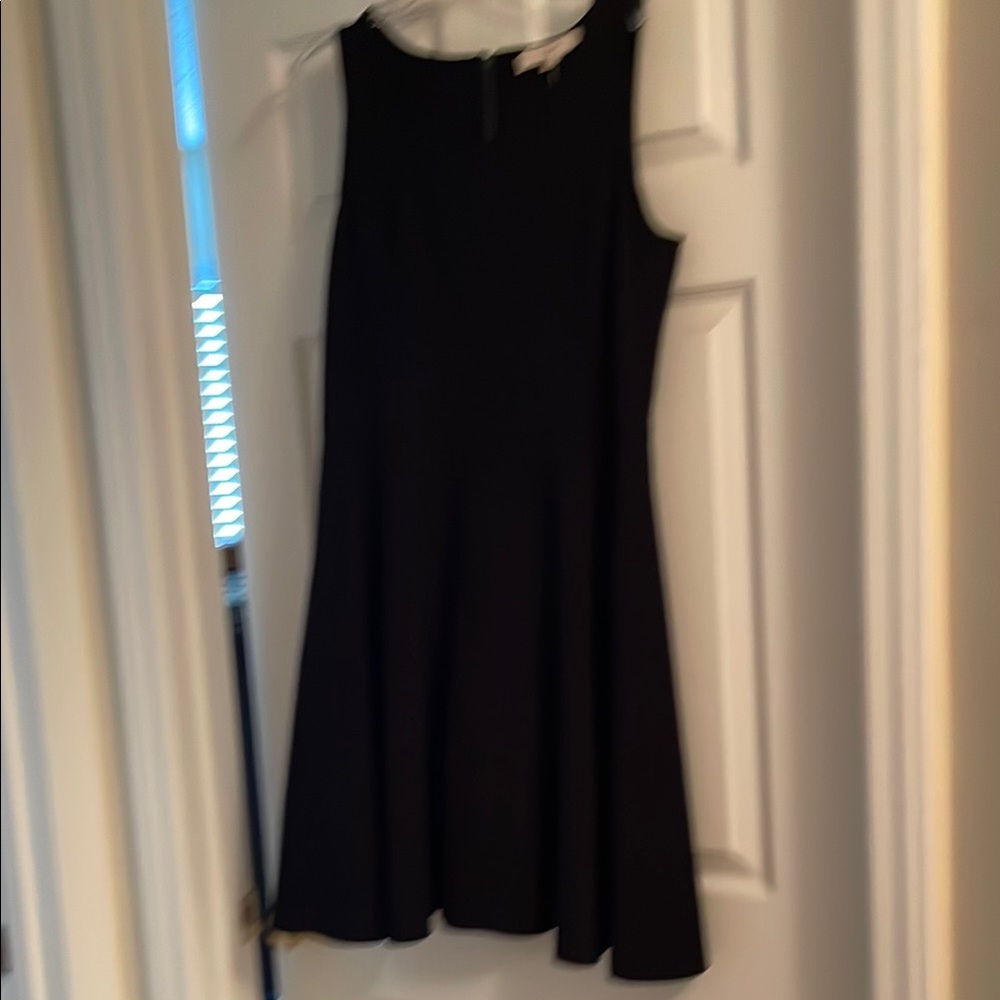 LOFT NWT  Black A-Line Mini Dress Scoop Neck Sleeveless, size 10